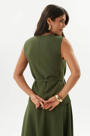 Blusa de Alfaiataria com Cinto Eixo | Alva & Co.
